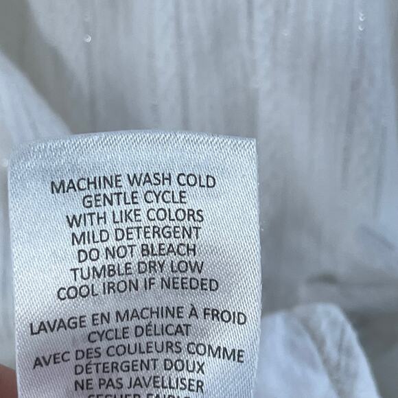 Veronica Beard White Tinzia Dress Midi Length Ruffle Hem Size L - Picture 14 of 14